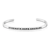 MANTRABAND 美國悄悄話手環 STRENGTH HOPE COURAGE 力量希望勇氣 銀色