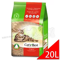 【CAT’S BEST 凱優】經典凝結木屑砂-紅標凝結型-20Lx2入(貓砂/木屑砂/環保砂/杉木砂)