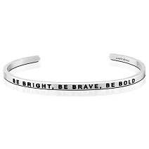 MANTRABAND 美國悄悄話手環 Be Bright Be Brave Be Bold 聰明勇敢膽大 銀色