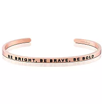 MANTRABAND 美國悄悄話手環 Be Bright Be Brave Be Bold 聰明勇敢膽大 玫瑰金