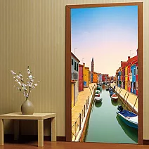 【EZlife】3D木門翻新神器美化貼(77*200cm)N.威尼斯運河