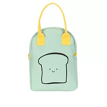 【加拿大Fluf有機棉】拉鍊隨手袋- 法式吐司舒打綠