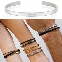 MANTRABAND 美國悄悄話手環 OHANA 一輩子的家人與支持 夏威夷文版 消光銀