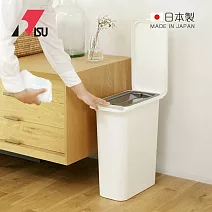 【日本RISU】日本製纖形雙蓋防臭彈蓋式垃圾桶-21L -白