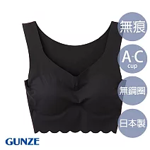 【日本GUNZE】日本製舒適無痕bra背心(TB2555-BLK) M 黑