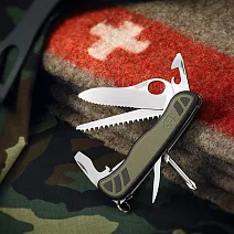 VICTORINOX 10用單手開防滑刀殼瑞士刀-綠