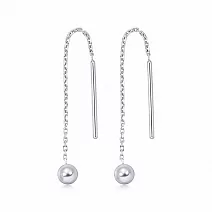 【點睛品】Daily Luxe 鉑金圓珠線條耳環(一對)