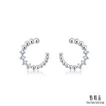 【點睛品】Daily Luxe 簡約圓珠 鉑金鑽石耳環(一對)