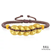 網路獨家款【點睛品】五帝銅錢 黃金手繩