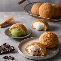 【細鳳果茶坊】巧克力卡士達泡芙5入+香草卡士達泡芙5入