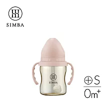 【小獅王辛巴】蘊蜜鉑金PPSU寬口吸管把手防脹氣奶瓶200ml-學飲適用 栗粉