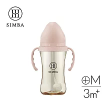 【小獅王辛巴】蘊蜜鉑金PPSU寬口吸管把手防脹氣奶瓶270ml-學飲適用 栗粉