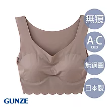 【日本GUNZE】日本製舒適無痕bra背心(TB2555-COF) M 棕色