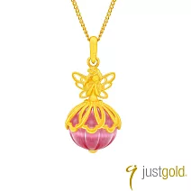 【Just Gold 鎮金店】夢幻國度系列愛心仙子純金吊墜(不含鍊)