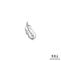 【點睛品】Let’s Play 羽毛 鉑金鑽石耳環(單只)