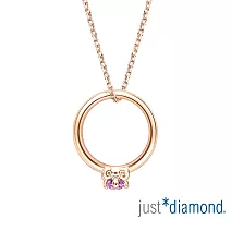 【Just Diamond】Hello Kitty甜蜜寶貝 18K玫瑰金紫寶石項鍊