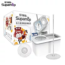 好神拖 2026神馬都好拖 省力雙渦輪拖把組 加贈1布(共1拖1桶2布)  白色