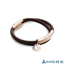 &MORE愛迪莫 Desire 渴望鈦鍺手環 (玫瑰金)- M 魅力棕