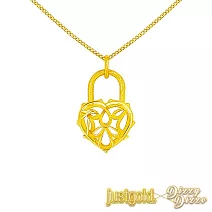 【Just Gold 鎮金店】蔡詩芸聯名款-心鎖 黃金吊墜(不含鍊)