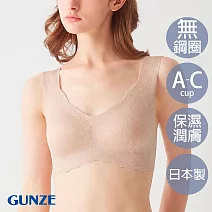 【日本GUNZE】雙重保水潤膚減壓無鋼圈內衣(KB1655-SLC) M 淺膚