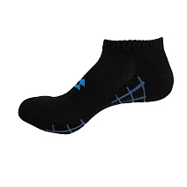 【LOTTO 義大利】男 TOP 9 彈力機能氣墊裸襪- FREE 黑