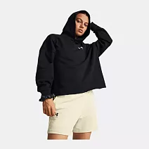 Under Armour 女 Rival Terry OS 連帽長袖套頭衫-黑-1382736-001 L 黑色