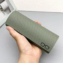 seoul show首爾秀  編織紋全鐵環保PU皮防壓抗摔墨鏡老花近視太陽眼鏡盒  綠色