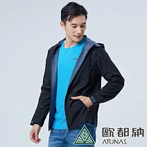 【ATUNAS 歐都納】男款SOFTSHELL潑水輕暖外套A8GA2327M/保暖/防風/防潑水* M 黑