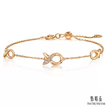 【點睛品】比彼心 18K玫瑰金鑽石手鍊