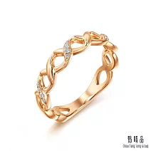 【點睛品】比彼心 18K玫瑰金鑽石戒指(細版) 11 18K玫瑰金