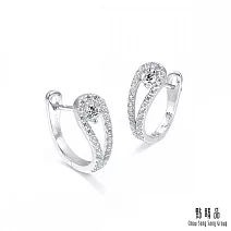 【點睛品】50分 優雅水滴18K金閃耀鑽石耳環(一對)