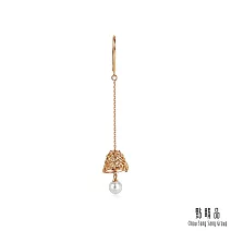 【點睛品】全18K Journey遇見 富士芝櫻 18K玫瑰金珍珠垂墜耳環(單只)