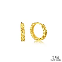 網路獨家款 【點睛品】時尚黃金耳環(一對) 摩登小圓環