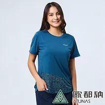 【ATUNAS 歐都納】女款Polygiene抑菌抗臭涼感短袖T恤A1TS2304W- S 深藍綠