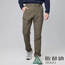 【ATUNAS 歐都納】男款SOFTSHELL抗風彈性長褲A1PA2316M- 2XL 灰綠