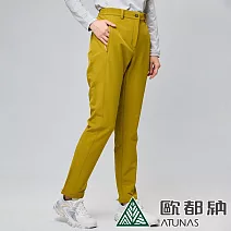 【ATUNAS 歐都納】女款SOFTSHELL抗風彈性長褲A1PA2317W- S 棕黃