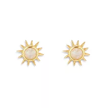 Pura Vida 美國手工 MOONSTONE SUNRAY 金色月光石太陽光耳環  月亮石太陽光
