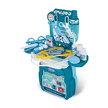 【Party World】4in1 家家酒玩具旅行箱 粉、藍顏色隨機出貨  小醫生