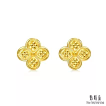 【點睛品】璀璨幸運草 黃金耳環(一對)