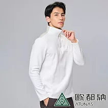 【ATUNAS 歐都納】男款SOLAR-FLEECE長袖拉鍊衫A1PS2334M- L 灰卡