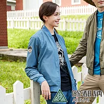 【ATUNAS 歐都納】女款飛行夾克外套A1GA2122W- L 灰藍