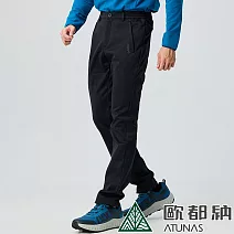 【ATUNAS 歐都納】男款SOFTSHELL防風保暖刷毛長褲A1PA2416M- XL 黑