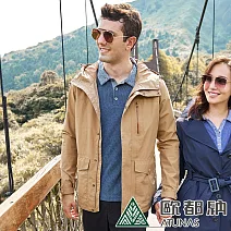 【ATUNAS 歐都納】男款經典GORE-TEX單件式防水刷毛保暖外套A1GT2101M- XL 卡其