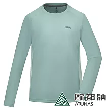 【ATUNAS 歐都納】男款排汗抗菌長袖T恤/大尺碼A6TS2425M*- L 霧綠