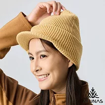 【ATUNAS 歐都納】帽簷保暖毛帽/針織帽A8AH2409N*- 沙漠棕