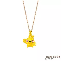 J’code真愛密碼金飾 卡娜赫拉的小動物-聖誕粉紅兔兔硬金墜子   送黑皮繩項鍊