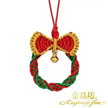 【金品坊】黃金墜子幸福洋溢聖誕吊飾 0.04錢±0.01 森系花圈