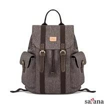 satana - Denim 紳士經典後背包 - 麻花棕