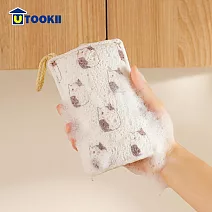 【UTOOKII】貓咪印花木漿棉/絲瓜絡雙面菜瓜布- 滿版款
