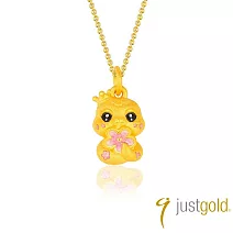 【Just Gold 鎮金店】桃花靈蛇-花漾 黃金吊墜(不含鍊)